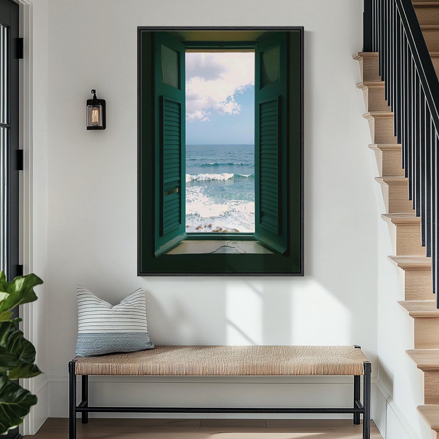 Blue Ocean Beach Wall Art 3PC 24x36in