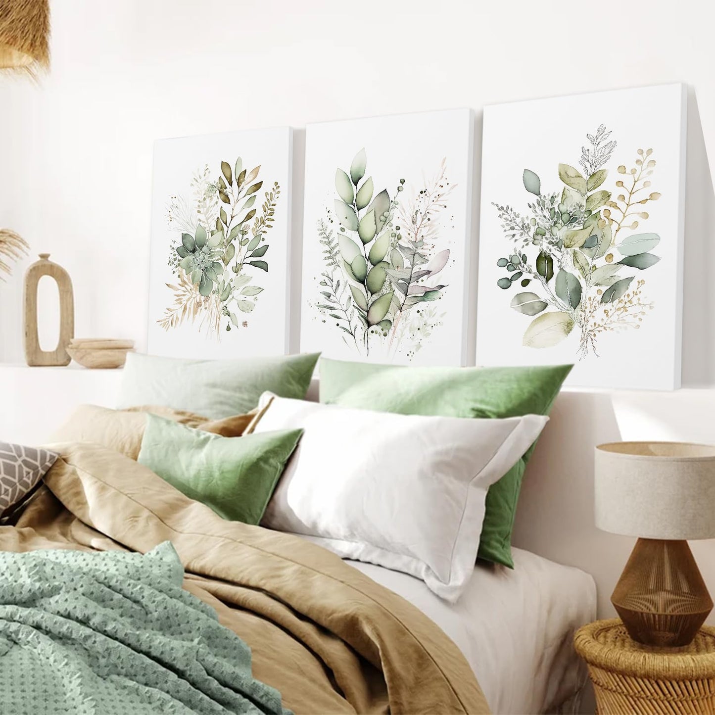 Sage Green Wall Art Set of 3 – 12x16in