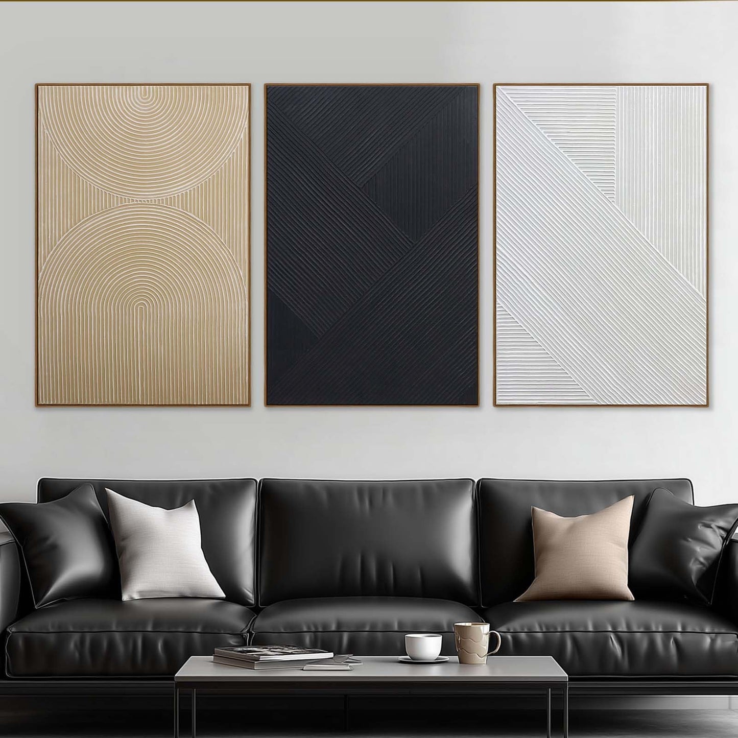 Boho Textured 3D Wall Art 3PC 24x36in
