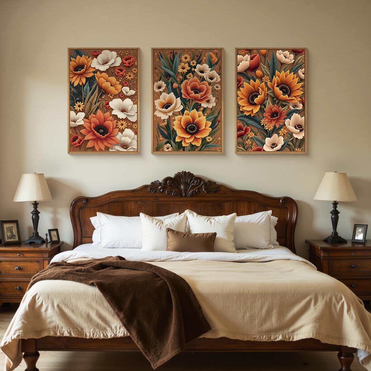 Navy Blue Abstract Wall Art 3PC 24x36in