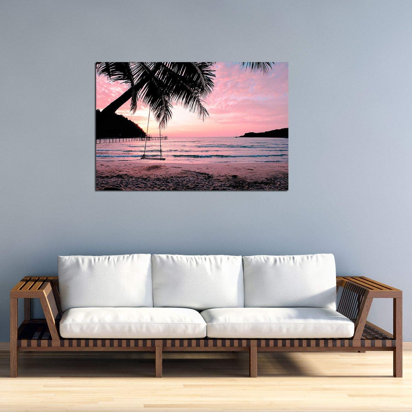 Caribbean Beach Glass Wall Art 24x36in