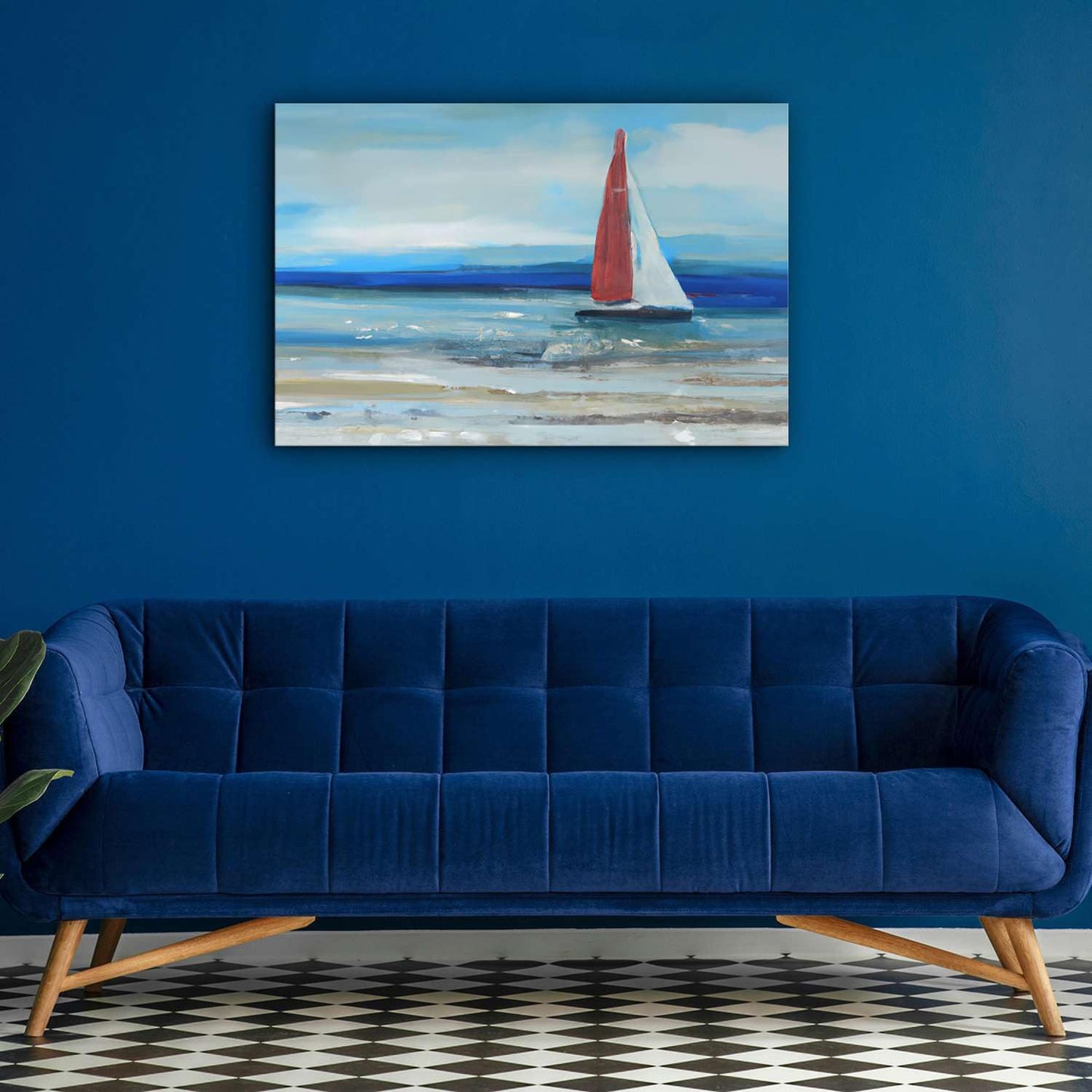 Ship & Moon Canvas Wall Art – 32x48in