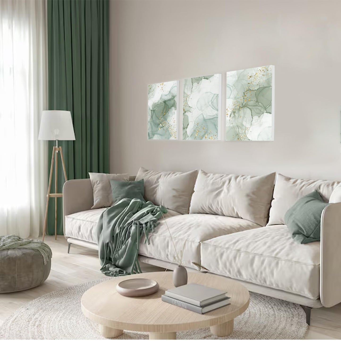 Sage Green Wall Art Set of 3 – 12x16in