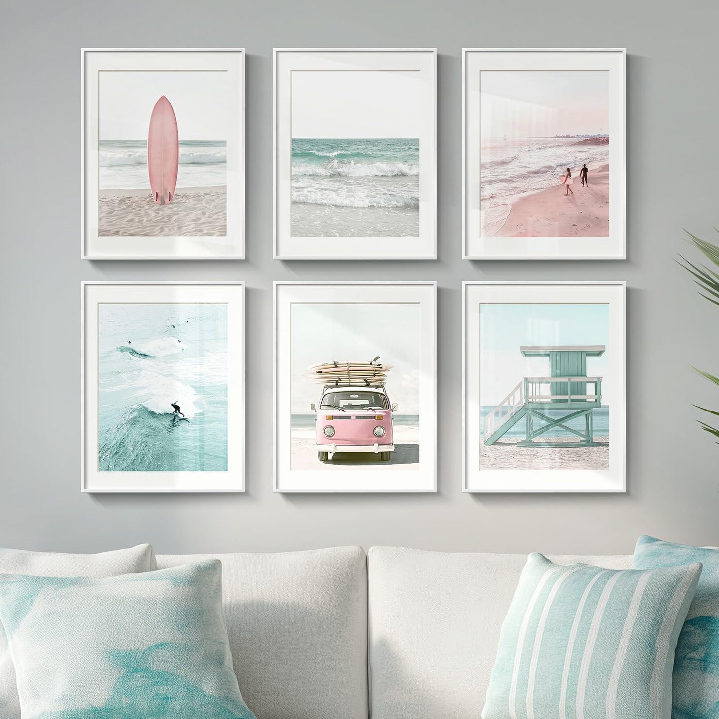 Blue Ocean Beach Wall Art 3PC 24x36in