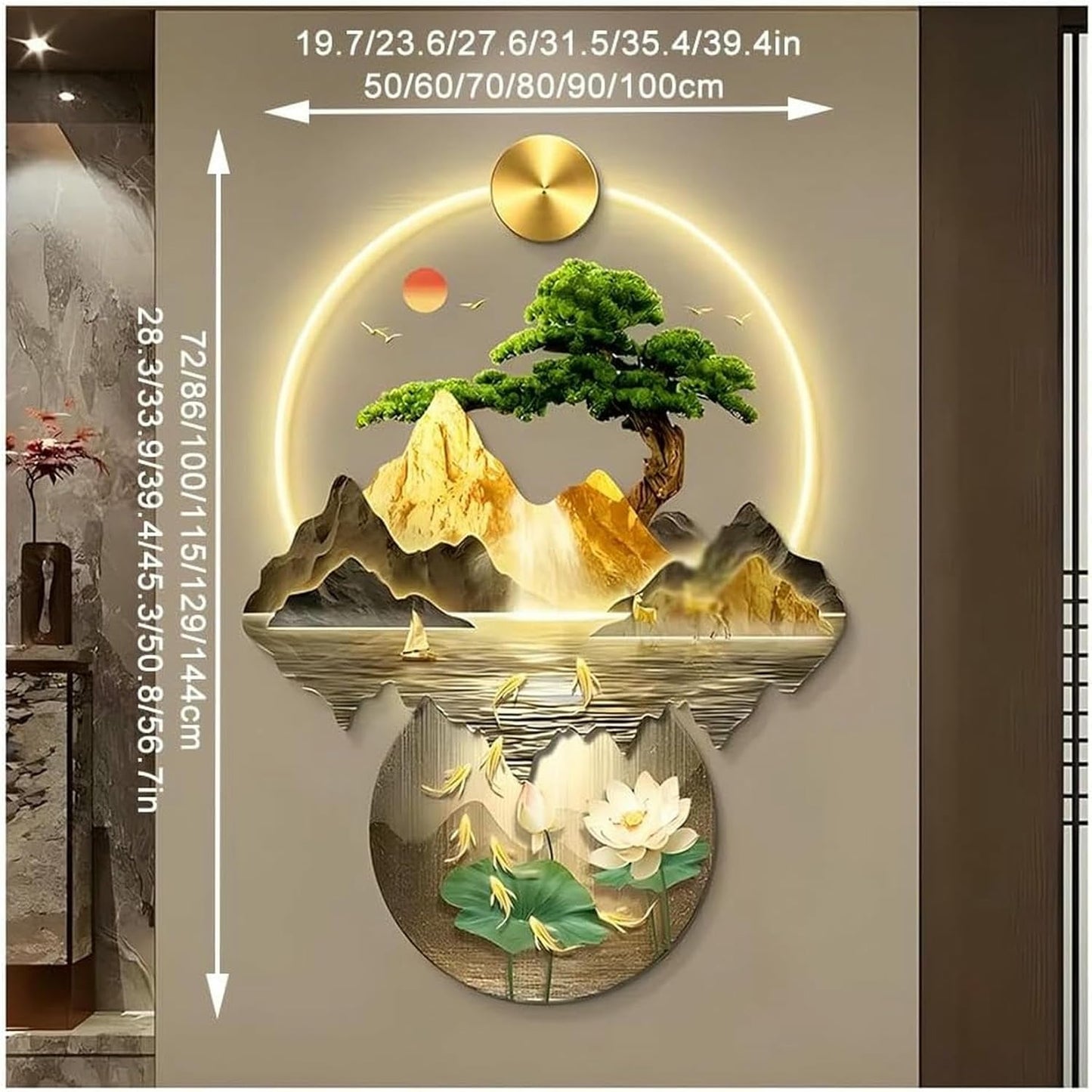 LED Chinese Wall Sculpture Art