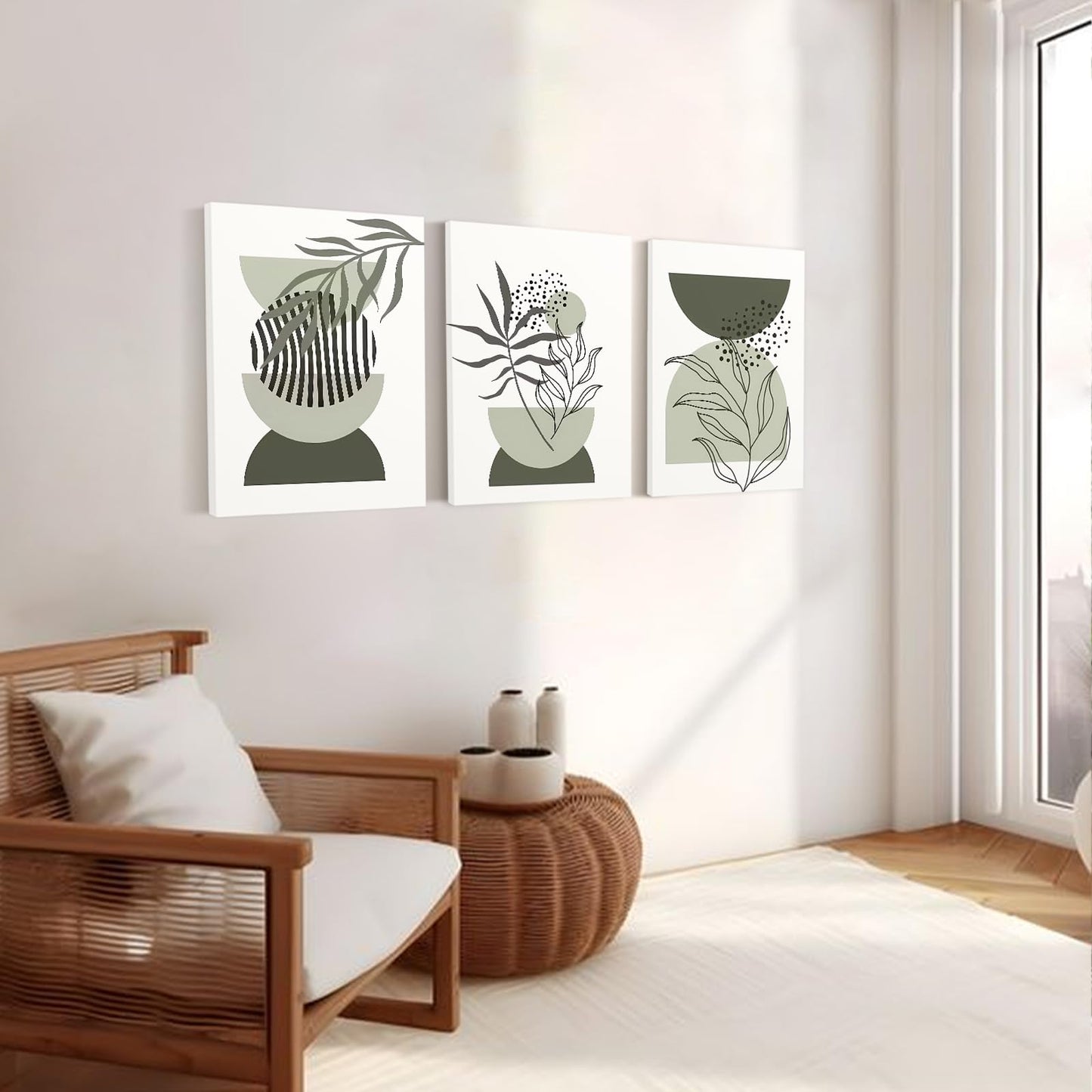 Sage Green Wall Art Set of 3 – 12x16in