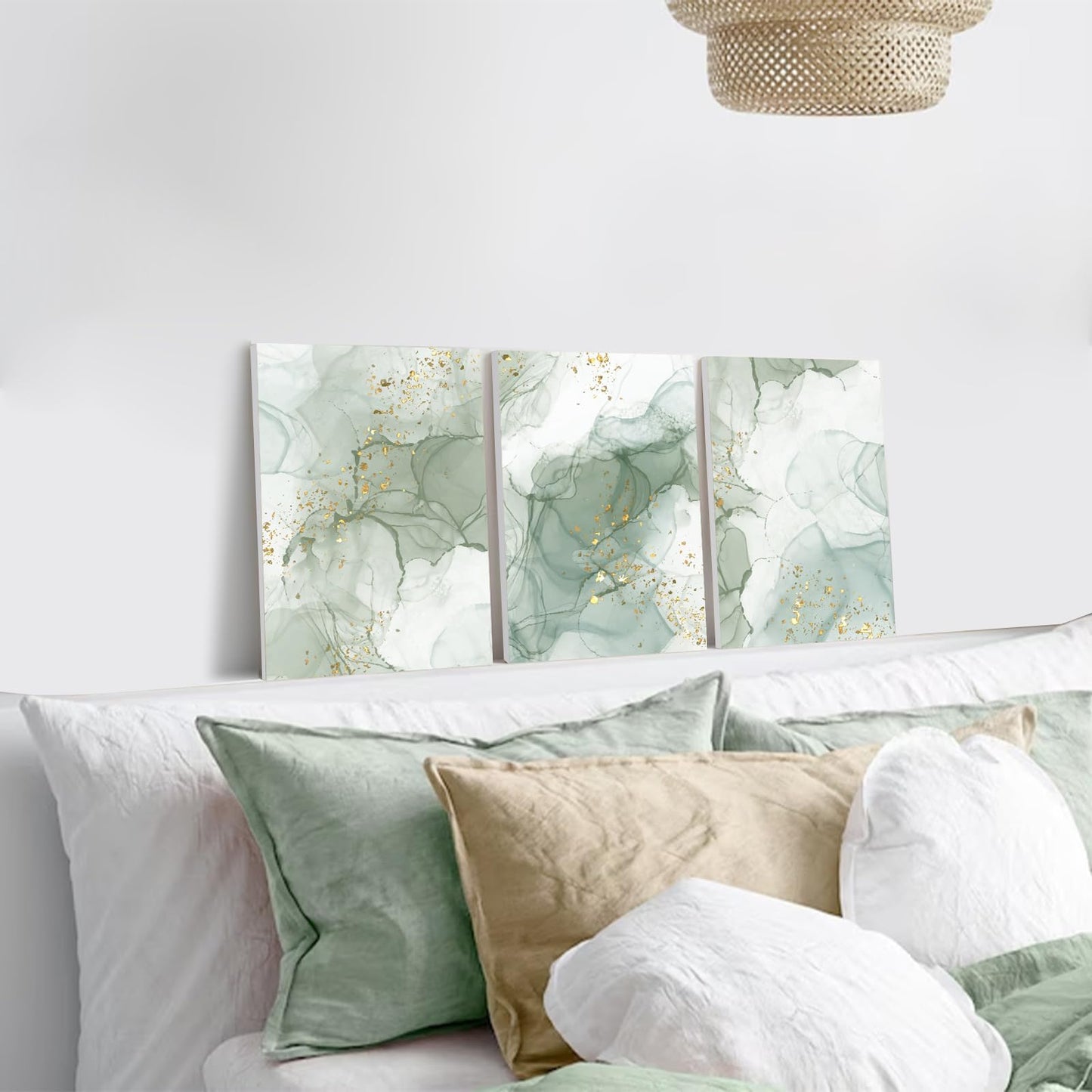 Sage Green Wall Art Set of 3 – 12x16in