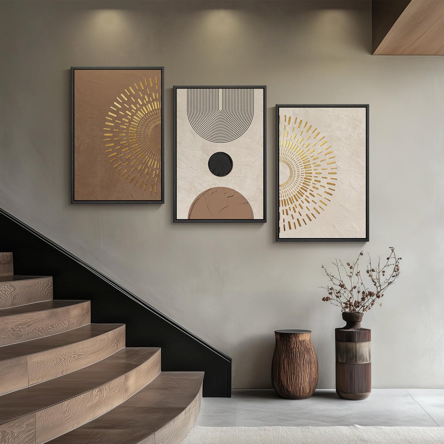 Neutral Abstract Wall Art 3PC 24x36in