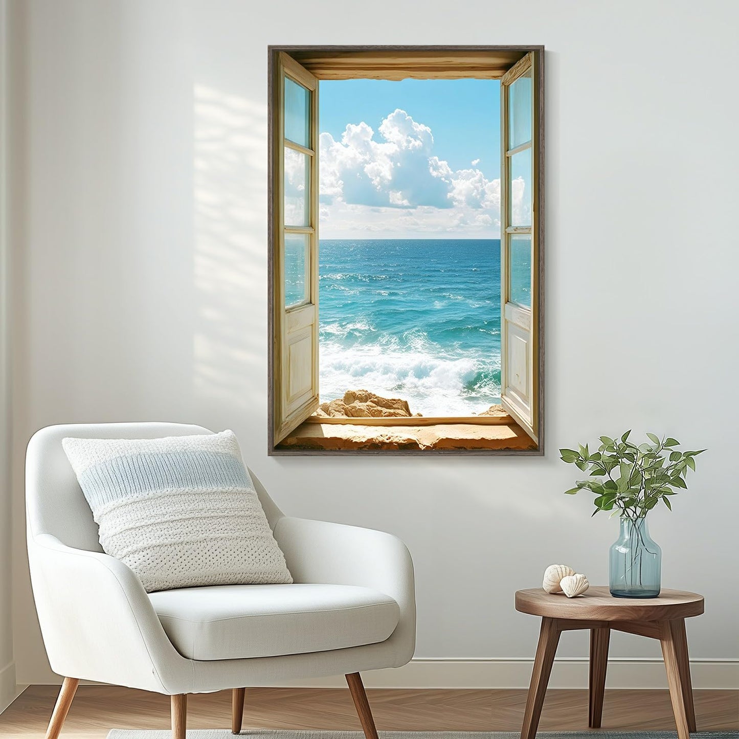 Blue Ocean Beach Wall Art 3PC 24x36in