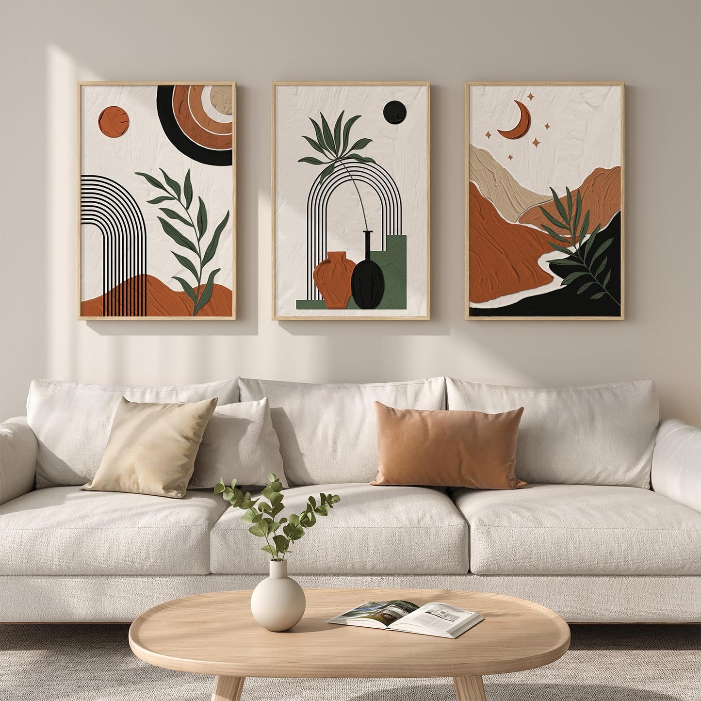Neutral Abstract Wall Art 2PC