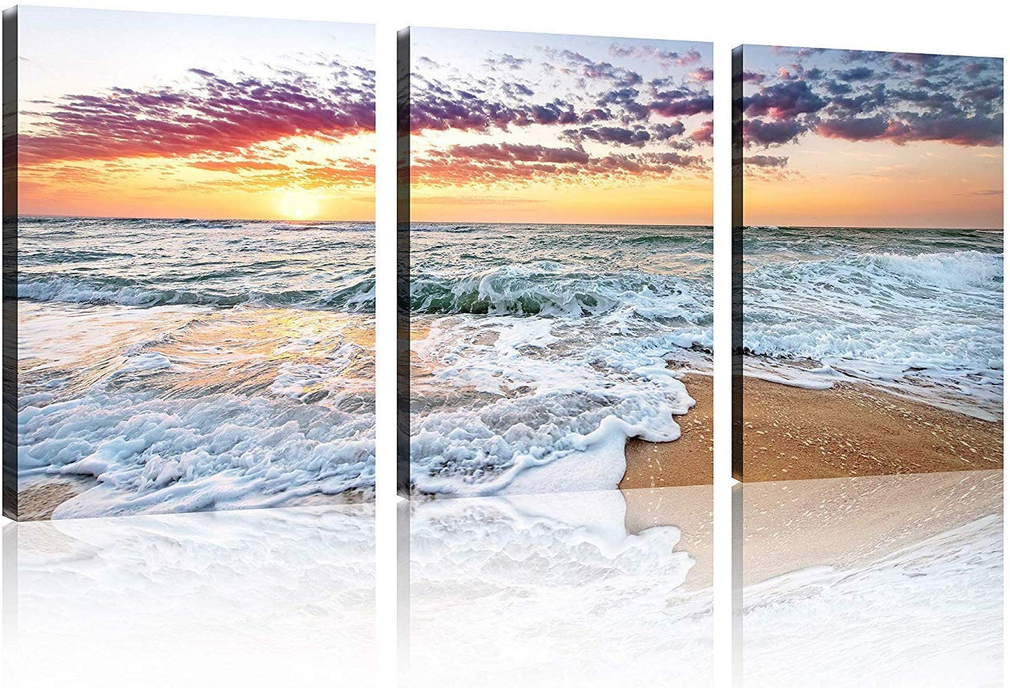Beach Canvas Wall Art โ 3 Panel Sunset