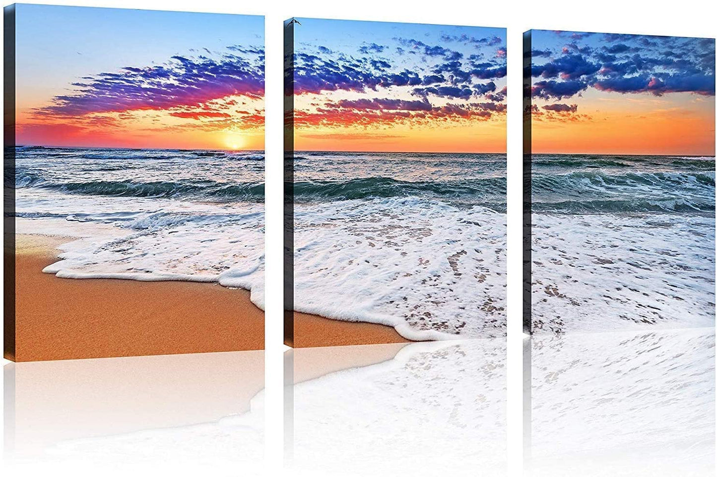 Beach Canvas Wall Art โ 3 Panel Sunset