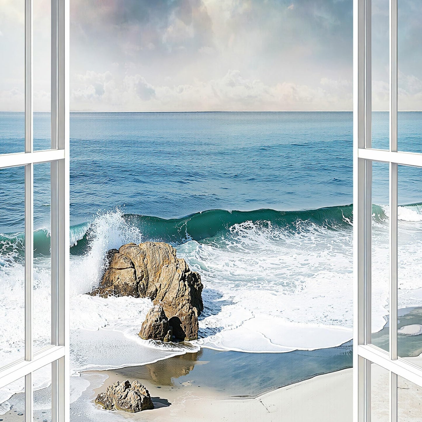 Blue Ocean Beach Wall Art 3PC 24x36in