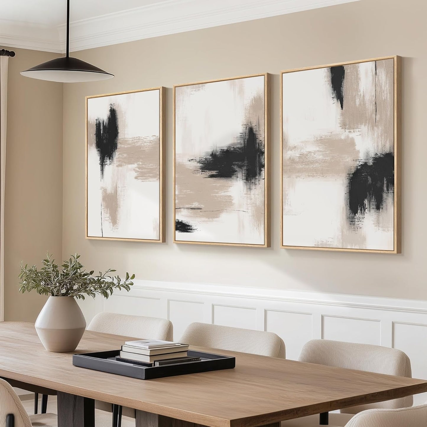 Beige Abstract Wall Art 3PC