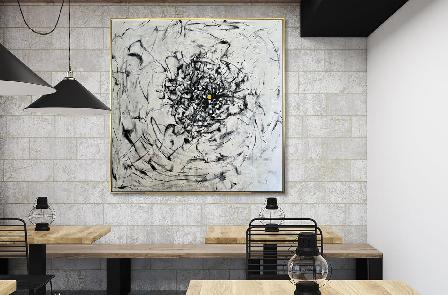 Black and White Abstract Canvas Art