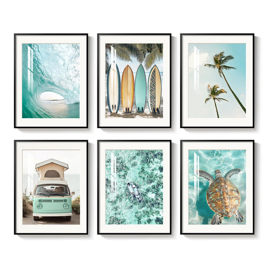 Blue Ocean Beach Wall Art 3PC 24x36in