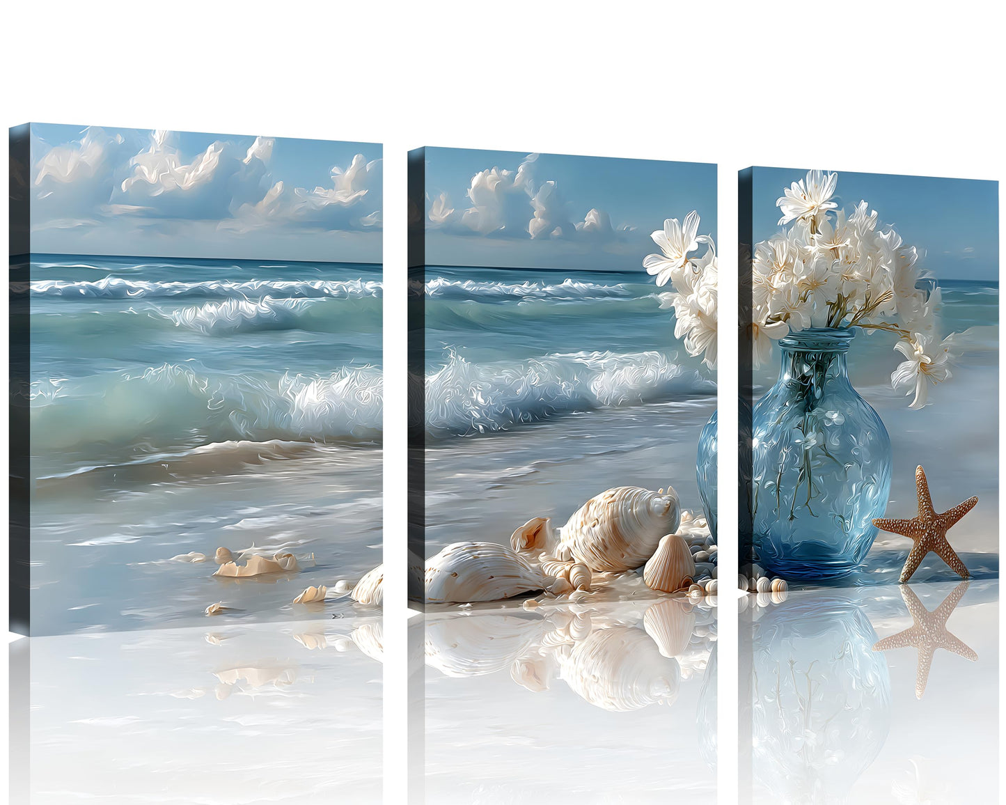 Beach Canvas Wall Art โ 3 Panel Sunset