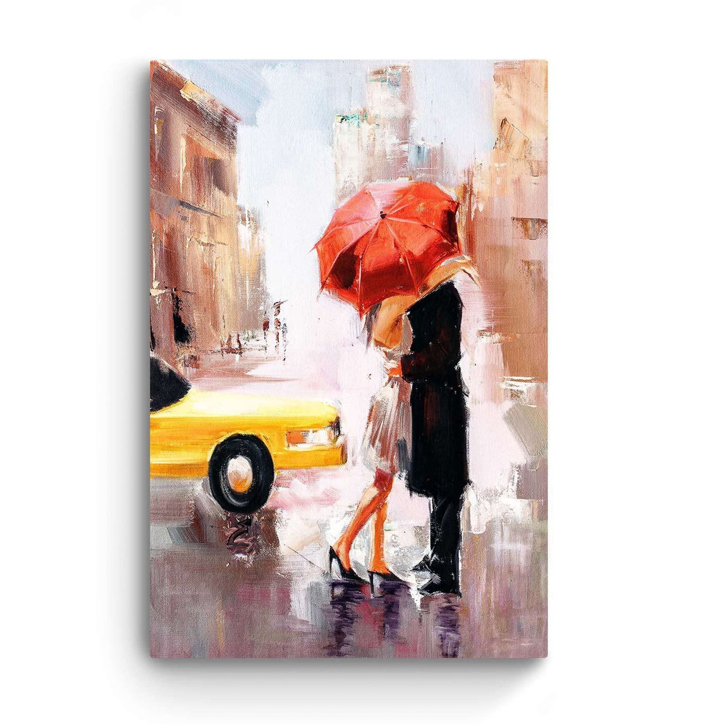 Red Boat Lake Canvas Wall Art 32x48in