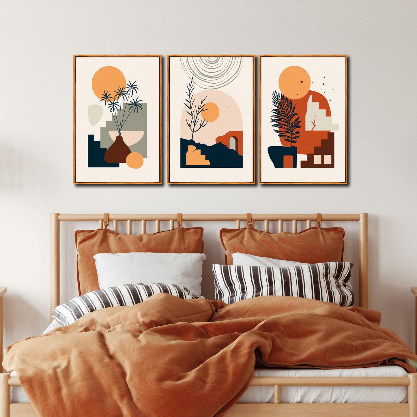 Boho Minimalist Wall Art 3PC 24x36in