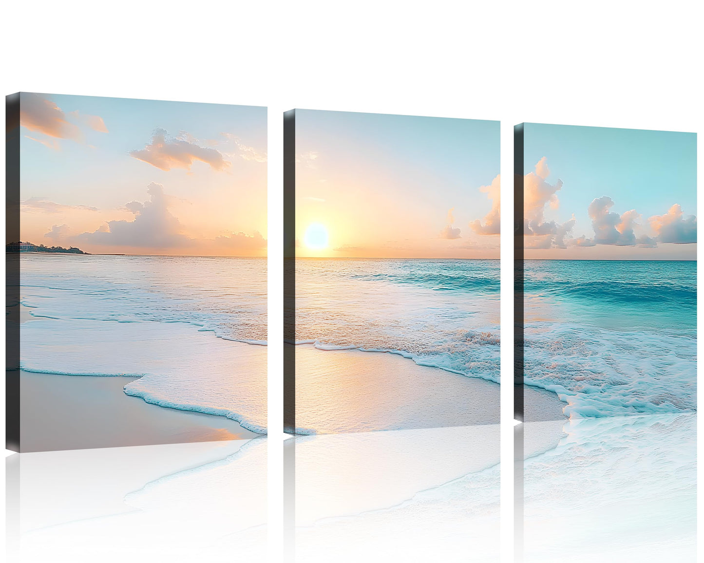 Beach Canvas Wall Art โ 3 Panel Sunset