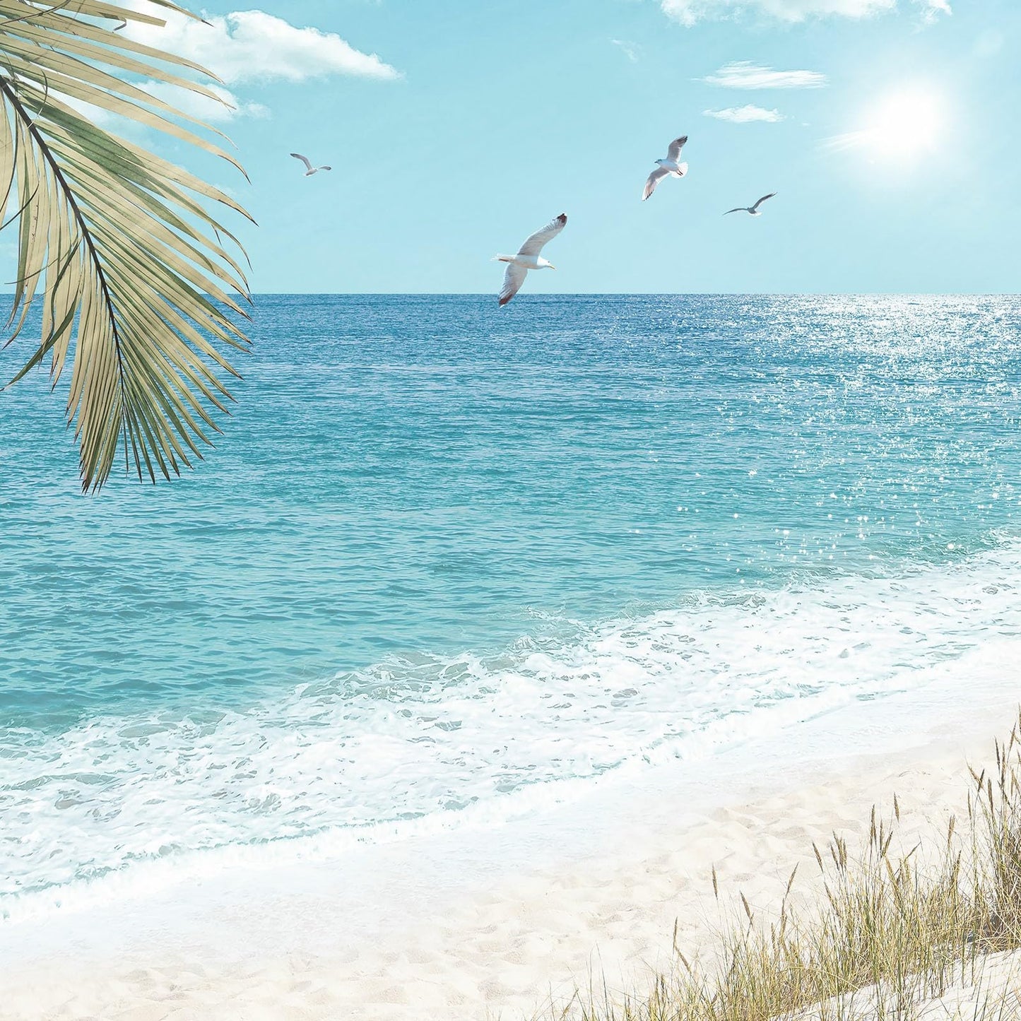 Blue Ocean Beach Wall Art 3PC 24x36in