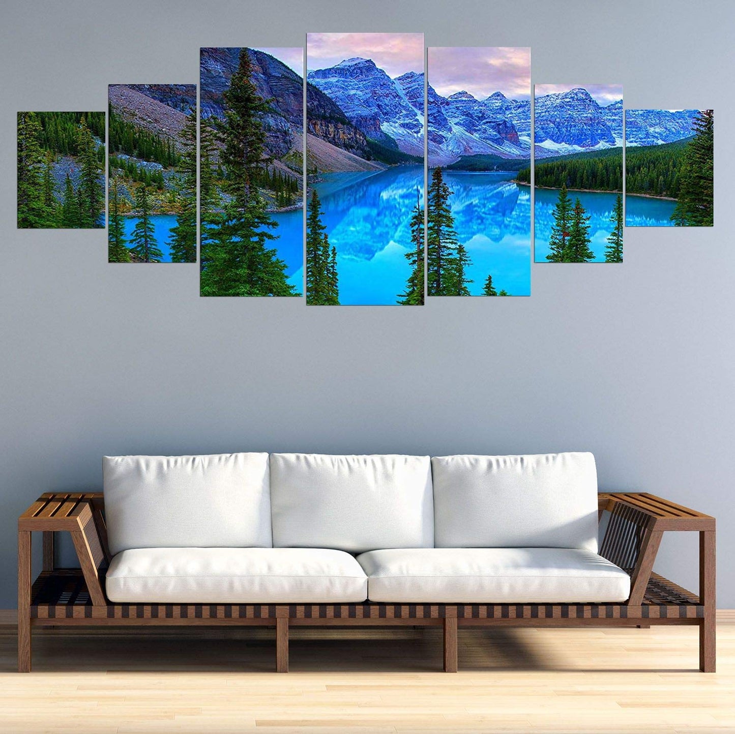 Blue Mountain Lake Wall Art – 7 Panels