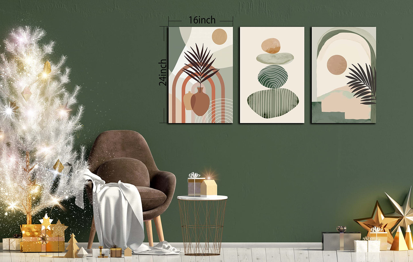 Boho Minimalist Wall Art 3PC 24x36in