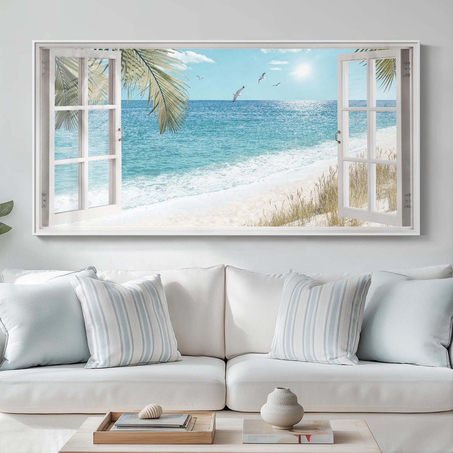 Blue Ocean Beach Wall Art 3PC 24x36in