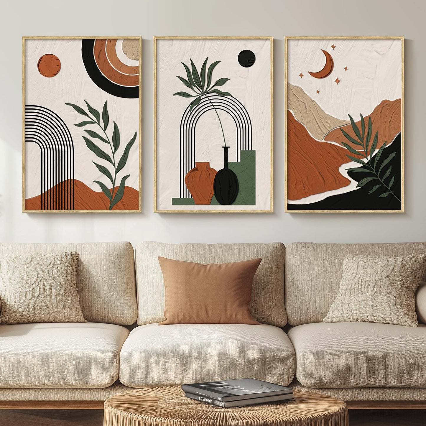 Neutral Abstract Wall Art 2PC