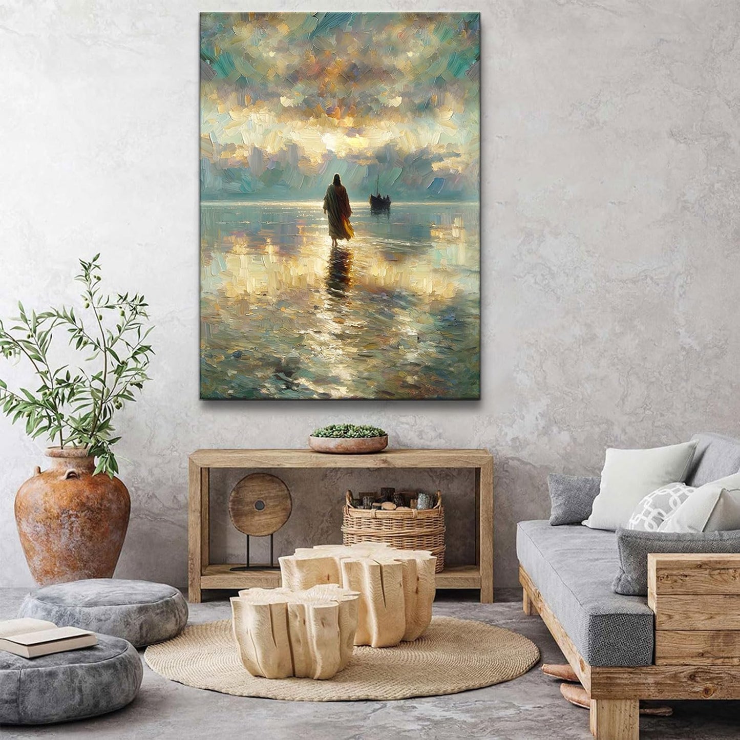 Jesus Walking on Water Wall Art 12x16in