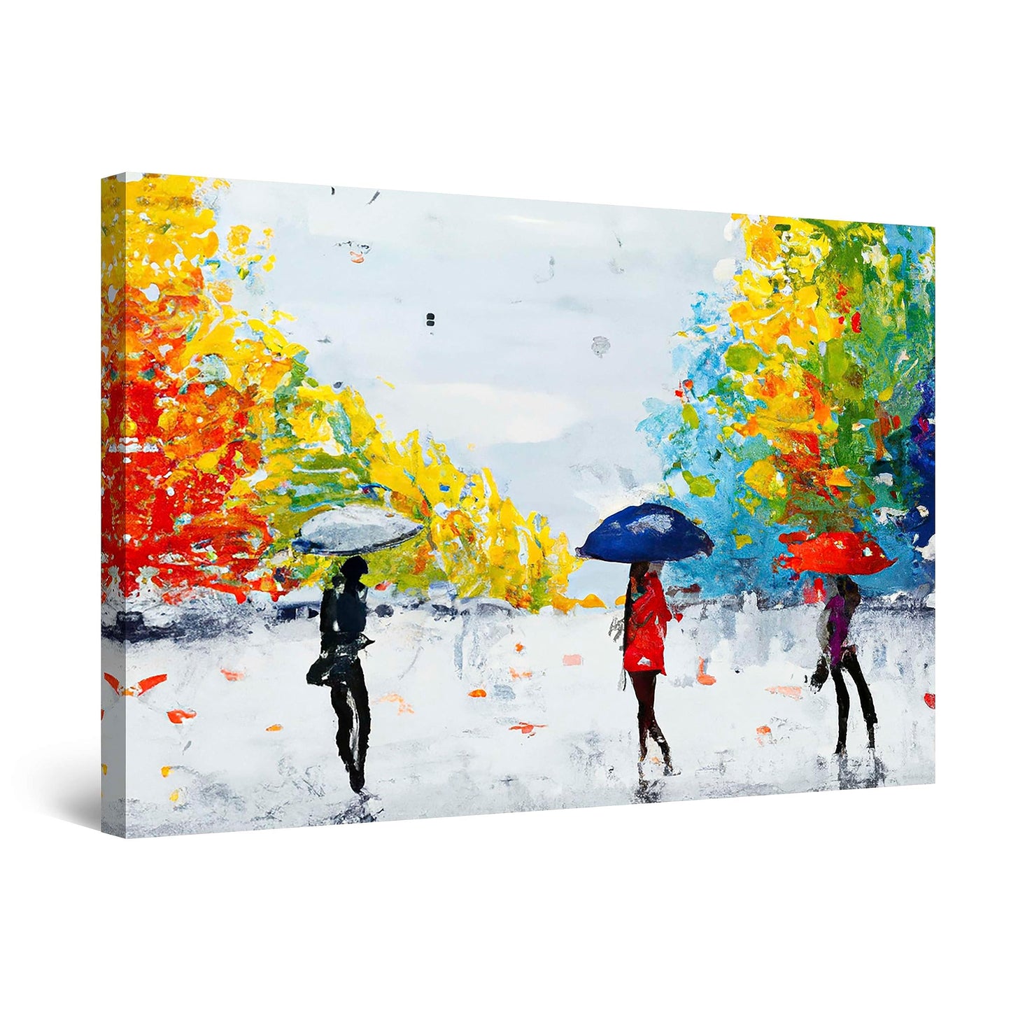 Red Boat Lake Canvas Wall Art 32x48in