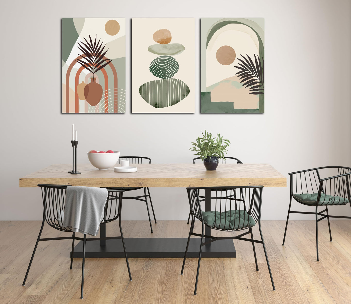 Boho Minimalist Wall Art 3PC 24x36in