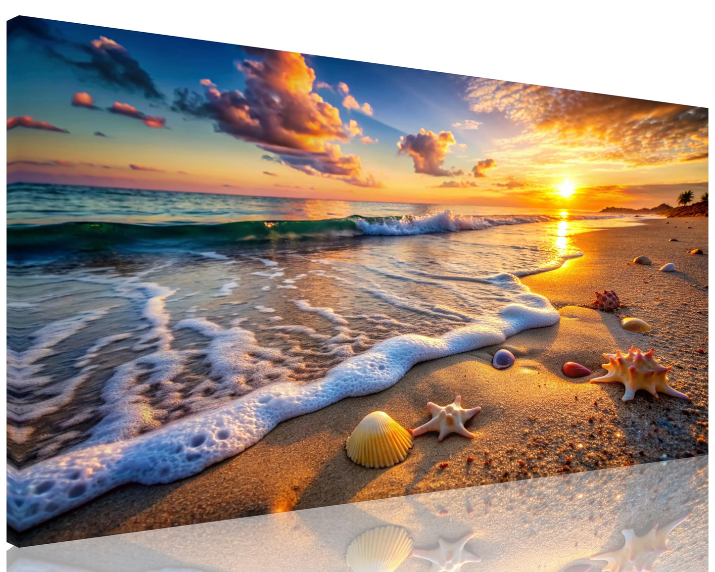 Beach Canvas Wall Art โ 3 Panel Sunset