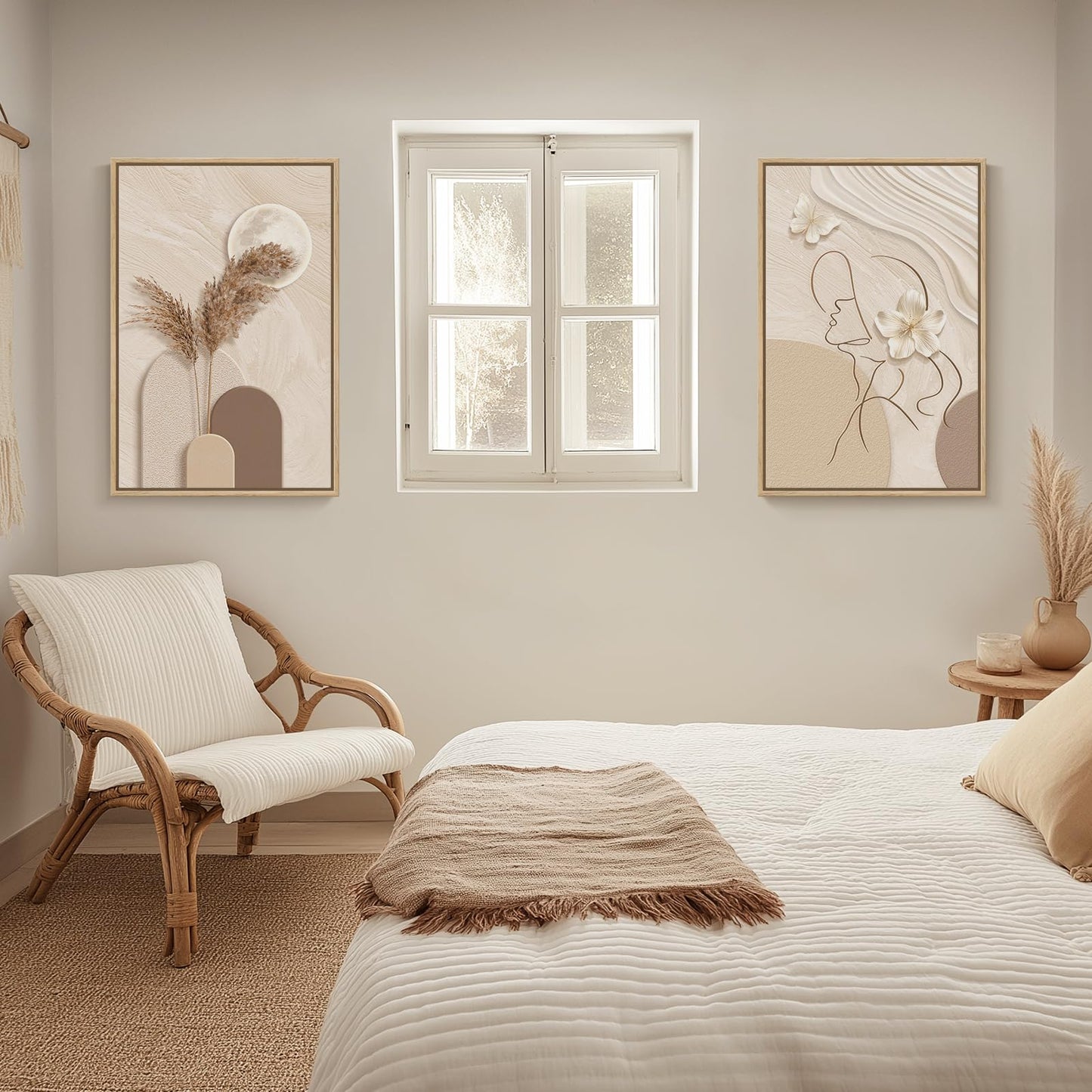 Neutral Abstract Wall Art 2PC