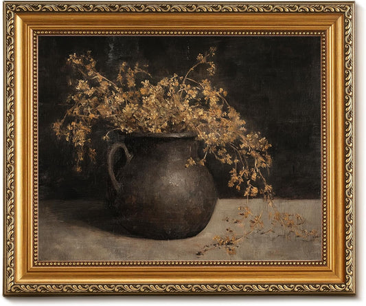 Vintage Gold Framed Floral Art – 8x10in