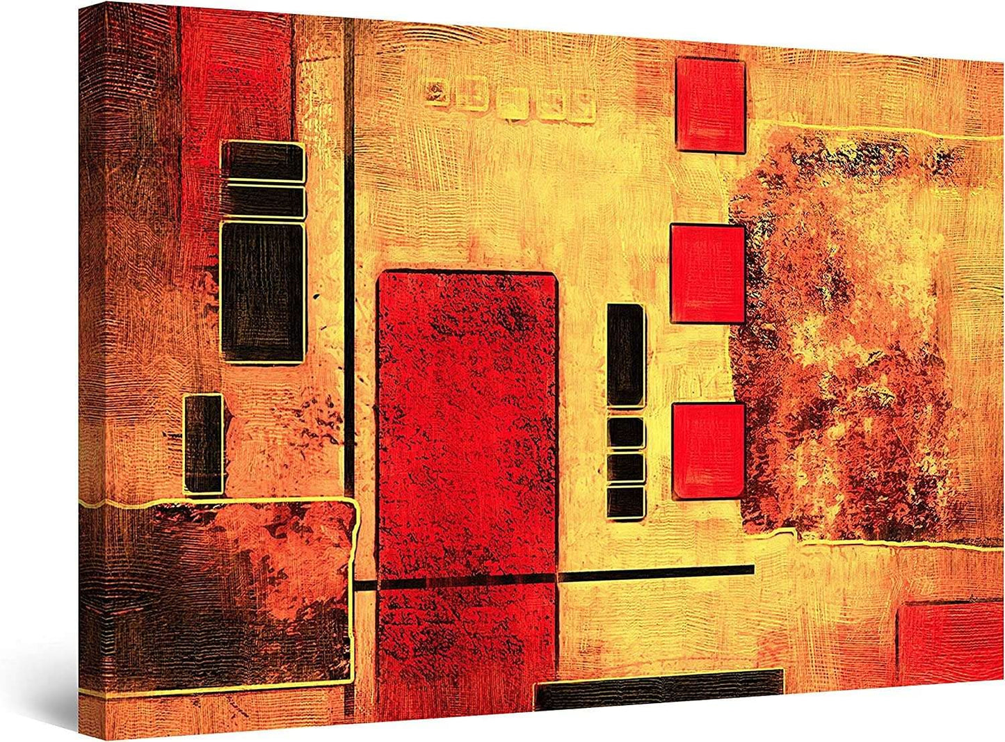 Red Boat Lake Canvas Wall Art 32x48in