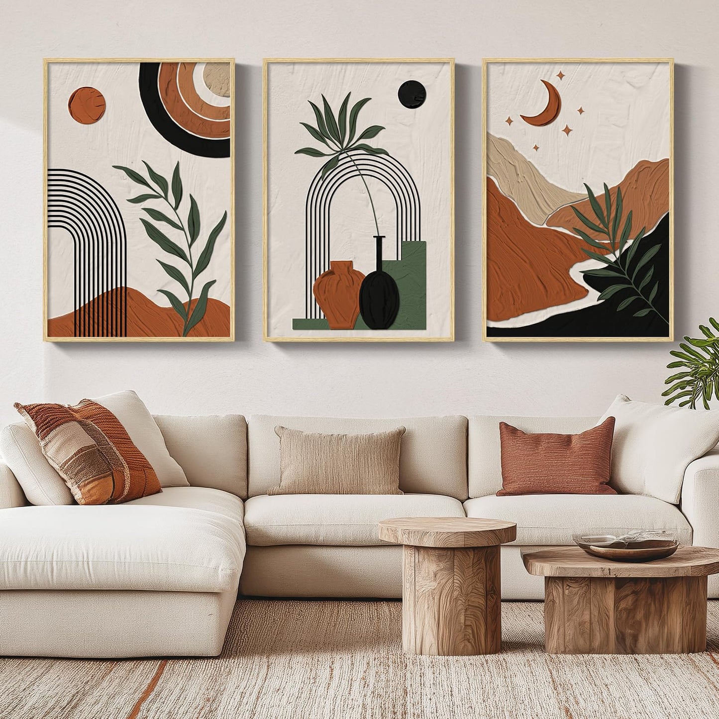Neutral Abstract Wall Art 2PC