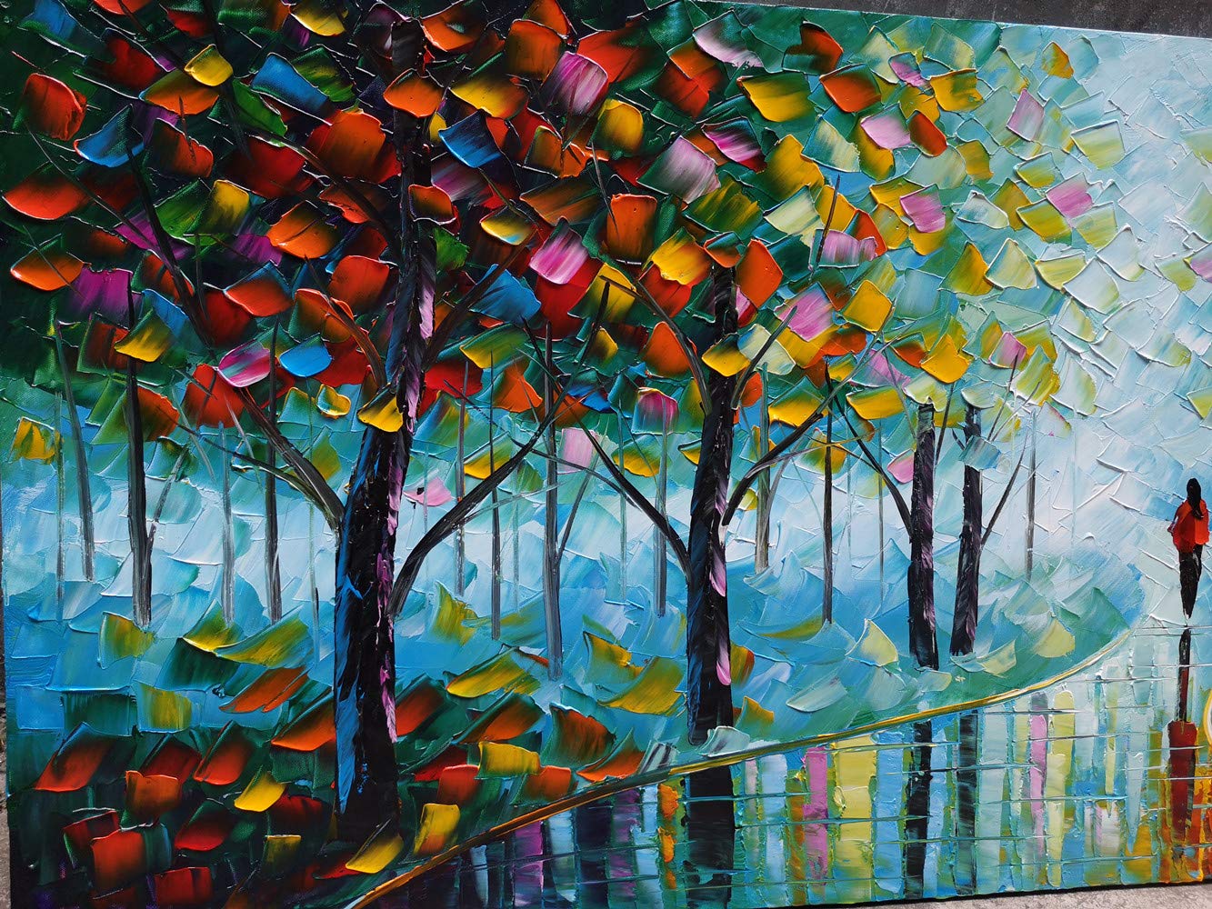 Abstract Tree Landscape Oil Painting 24x36in