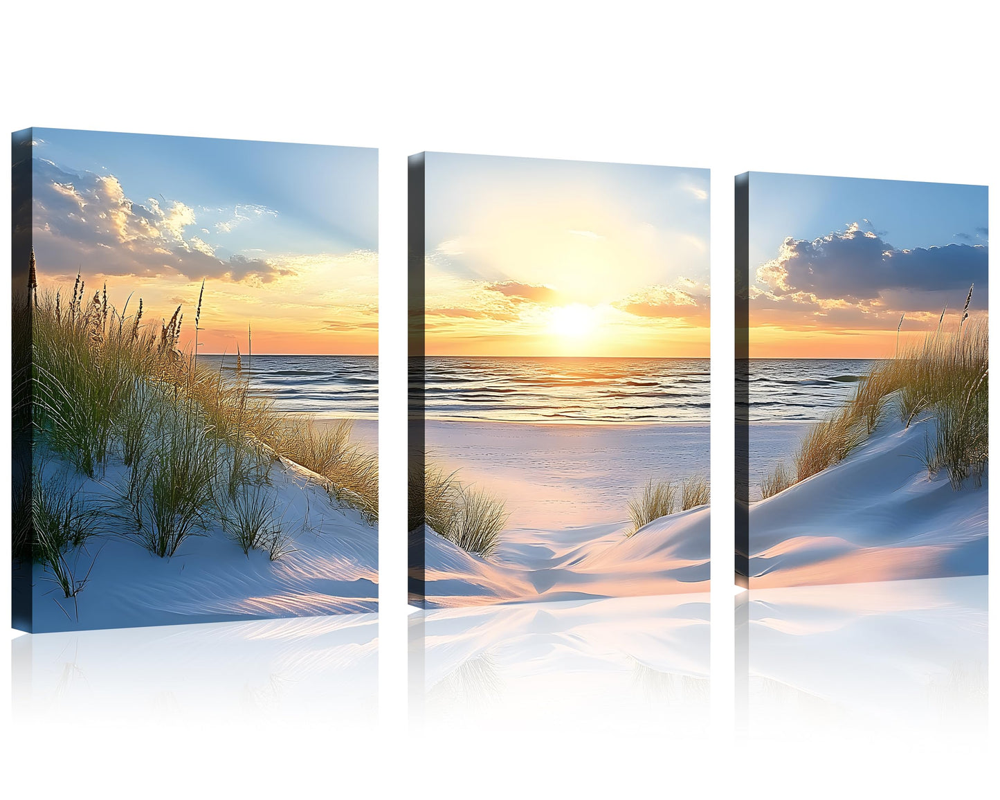 Beach Canvas Wall Art โ 3 Panel Sunset