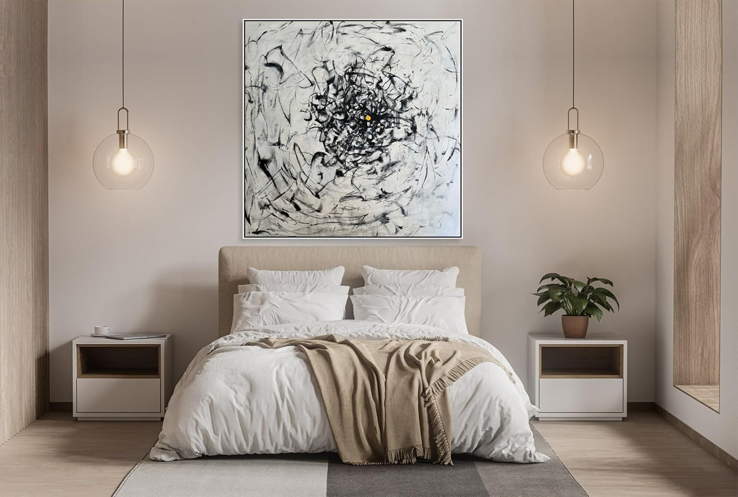 Black and White Abstract Canvas Art