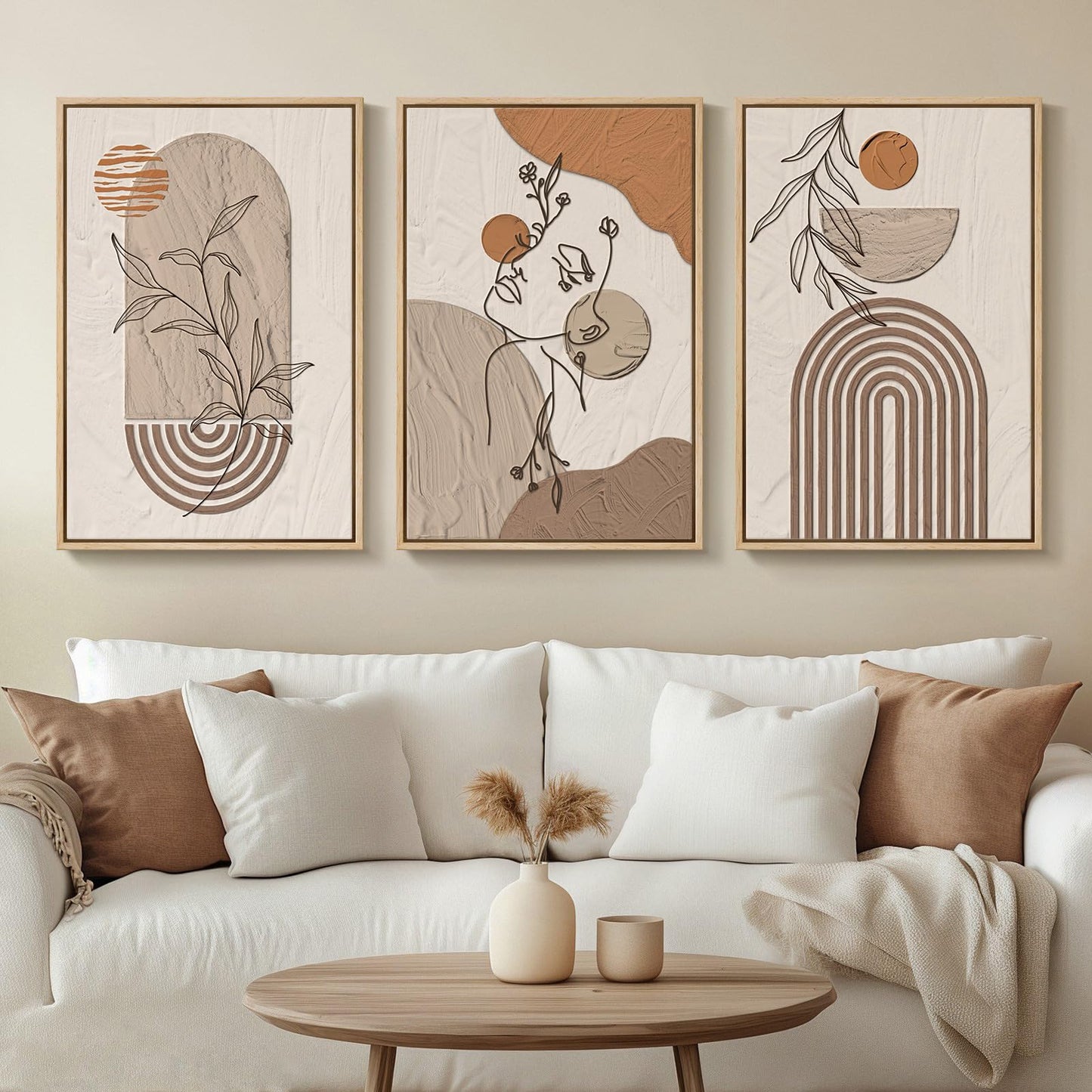 Neutral Abstract Wall Art 2PC