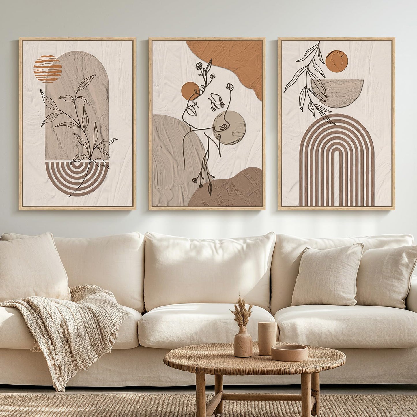 Neutral Abstract Wall Art 2PC