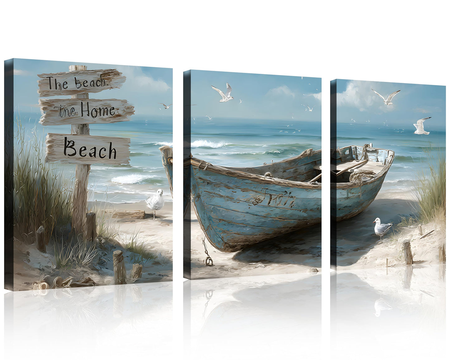 Beach Canvas Wall Art โ 3 Panel Sunset