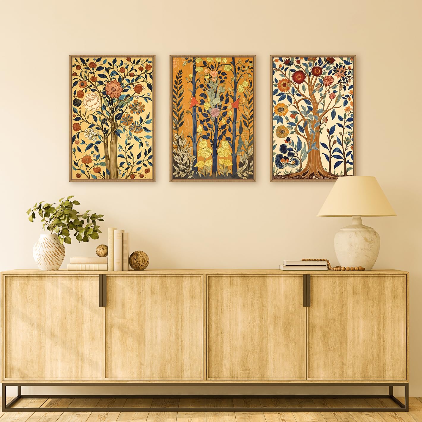 Navy Blue Abstract Wall Art 3PC 24x36in