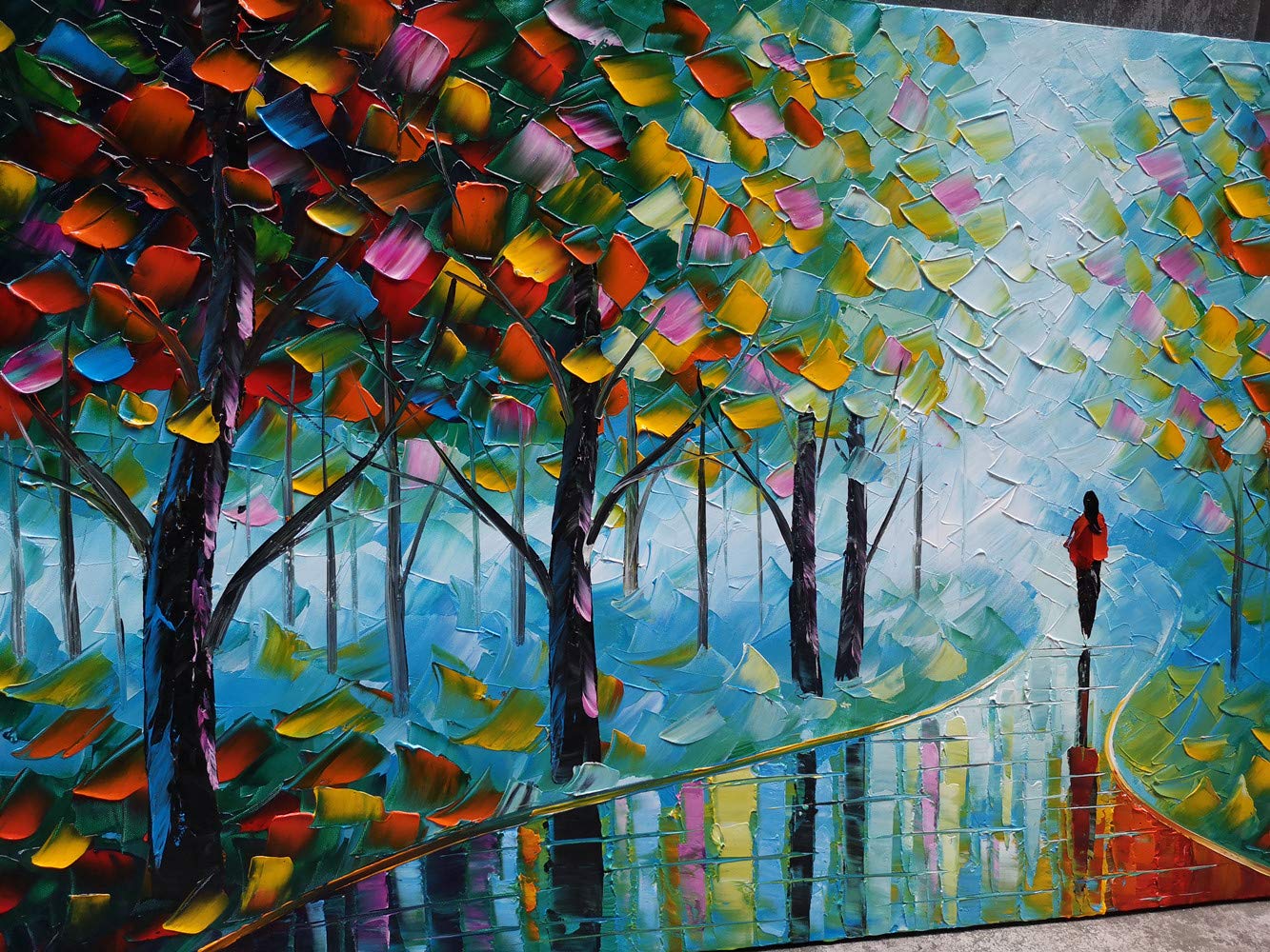 Abstract Tree Landscape Oil Painting 24x36in