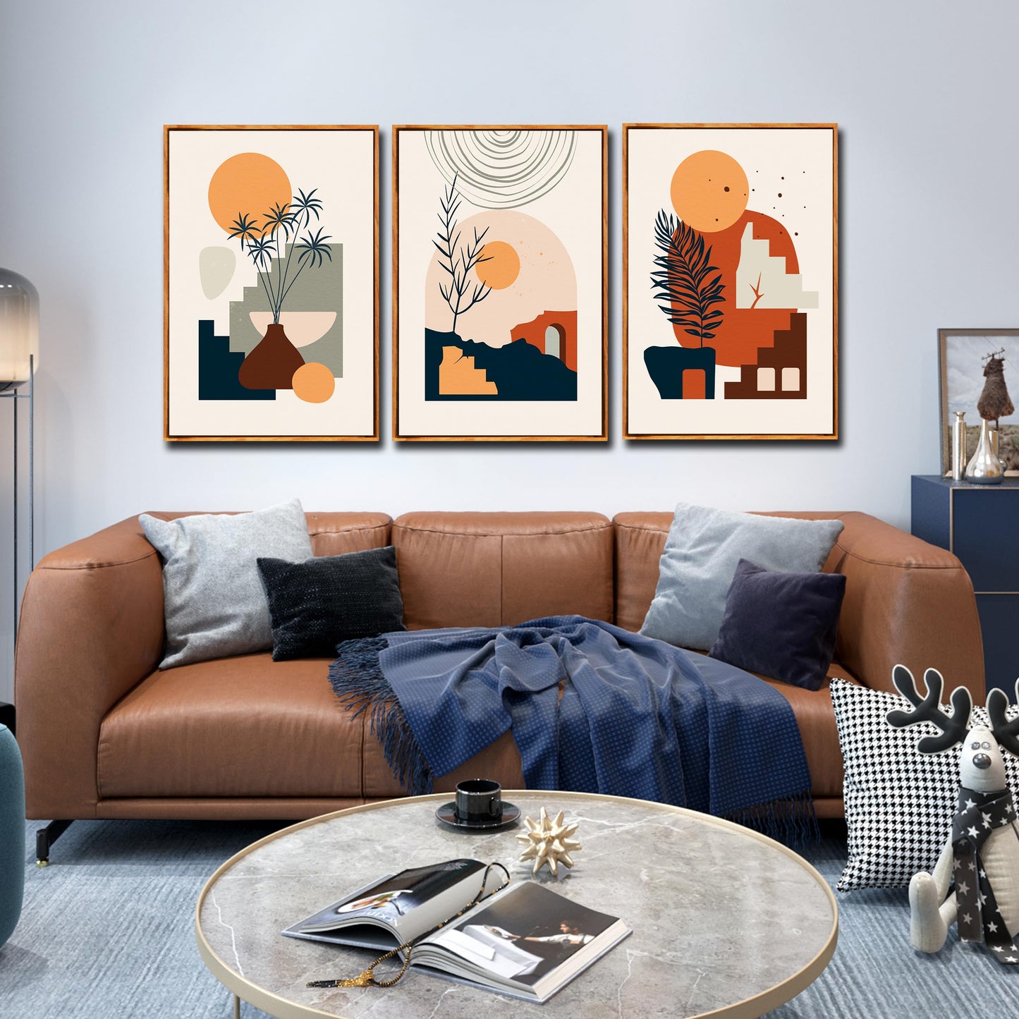 Boho Minimalist Wall Art 3PC 24x36in