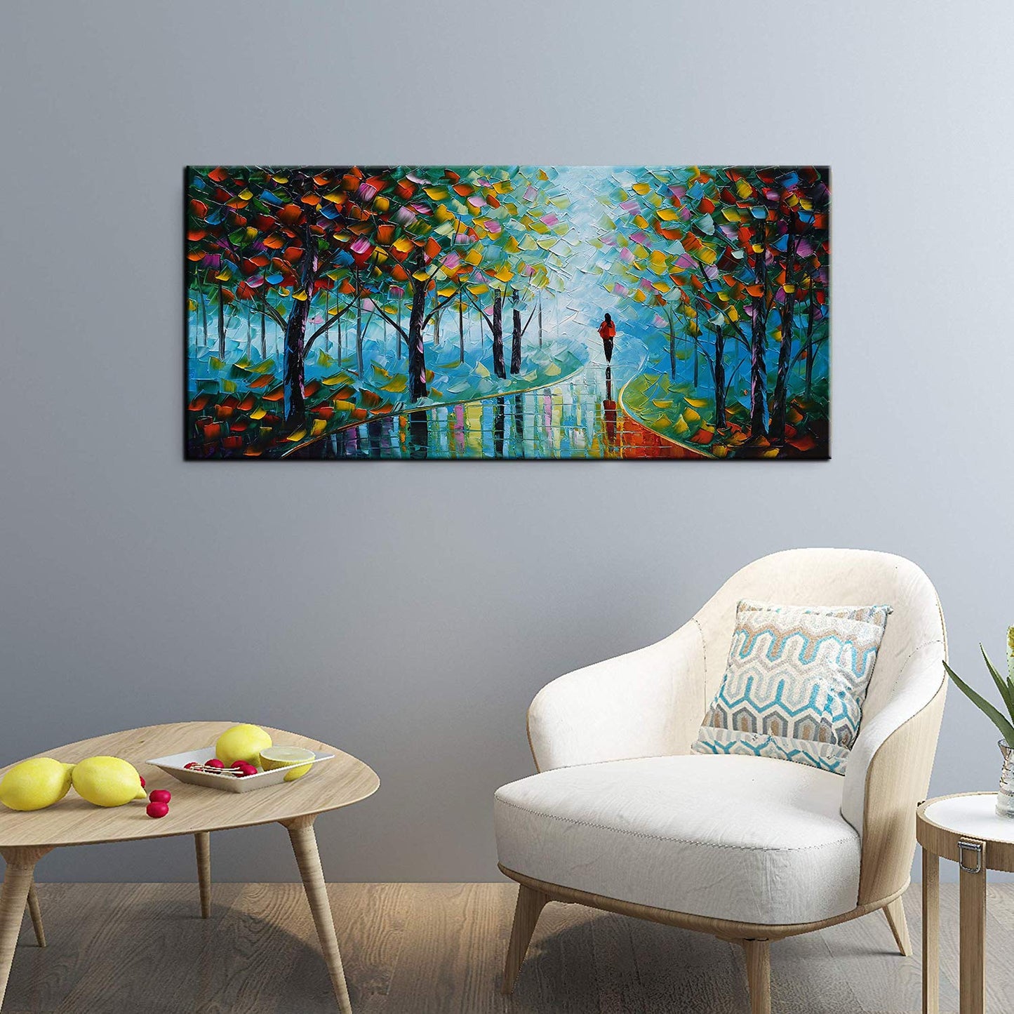 Abstract Tree Landscape Oil Painting 24x36in