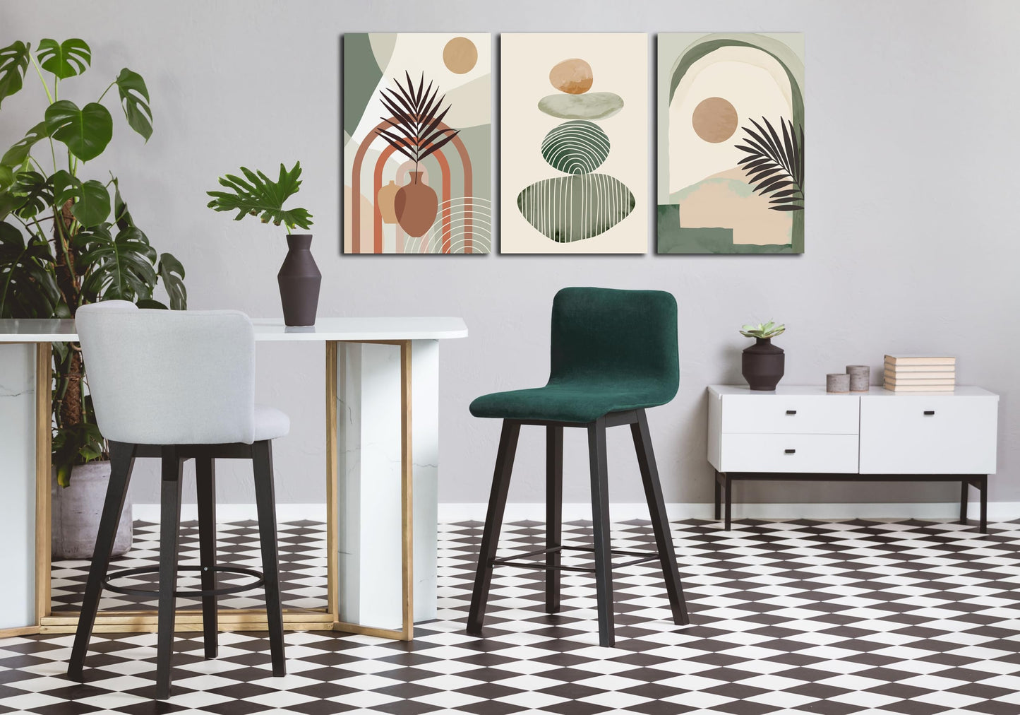 Boho Minimalist Wall Art 3PC 24x36in