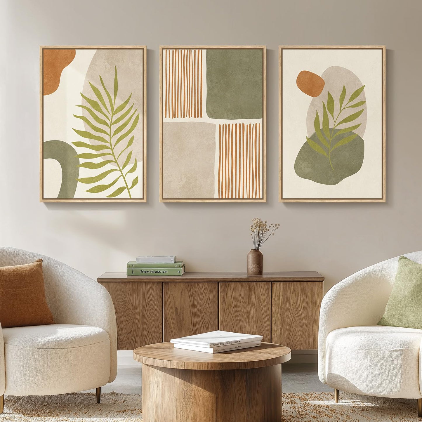 Neutral Abstract Wall Art 2PC