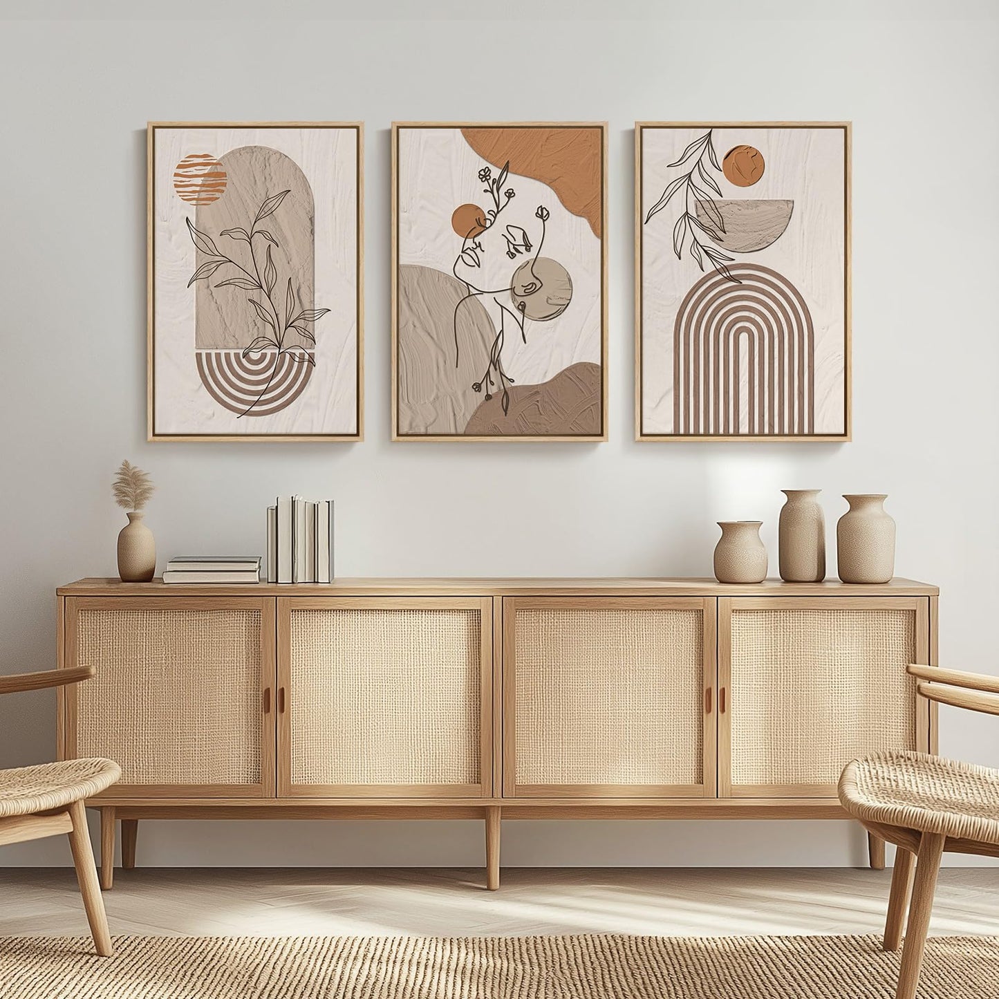 Neutral Abstract Wall Art 2PC